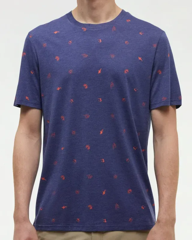 Ten Tree M Seaforestation Print T-Shirt Indigo Tid