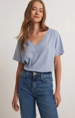 Z Supply Girlfriend V-Neck Tee Stormy