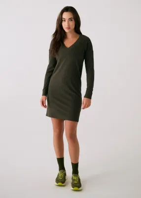 Lole Traverse V-Neck Dress Olive Heather