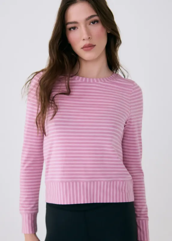 Lole Dynamic Sweatshirt Rosewood Stripe
