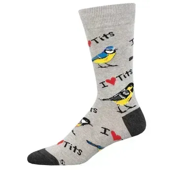 Socksmith I Heart Tits Light Grey Heather M