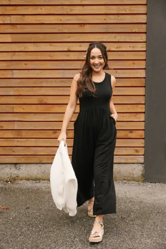 Smash + Tess Colbie Wide Leg Romper Black