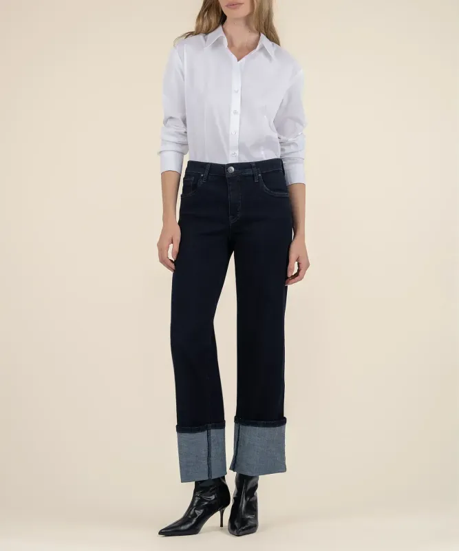 Kut From The Kloth Charlotte HR Wide Leg Roll Up 