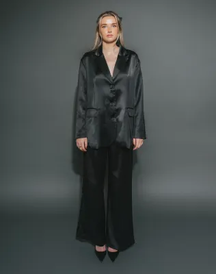 Brunette the Label Satin Straight Leg Pant