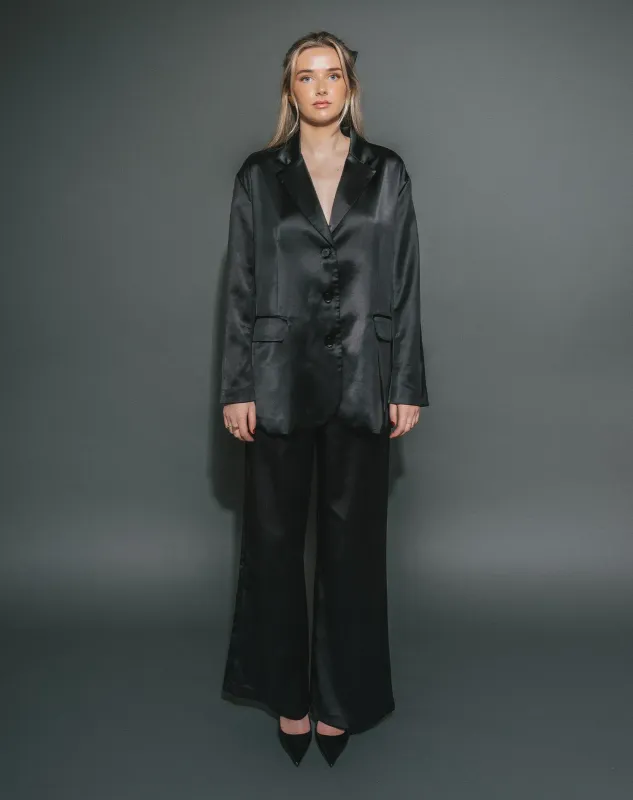 Brunette the Label Satin Straight Leg Pant