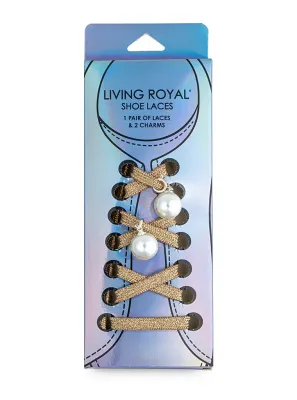 Living Royal Gold Shoe Laces and Charm Set