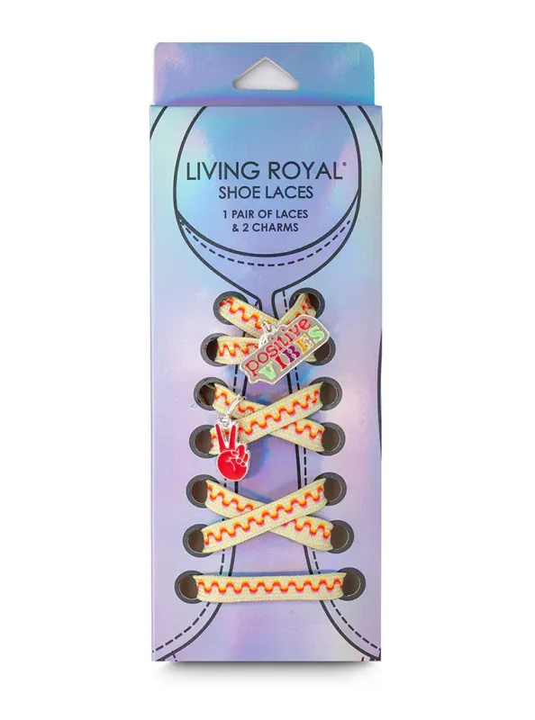Living Royal Positive Vibes Shoe Laces and Charm Set