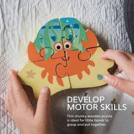 Orange Tree Toys Crab Wooden Puzzle