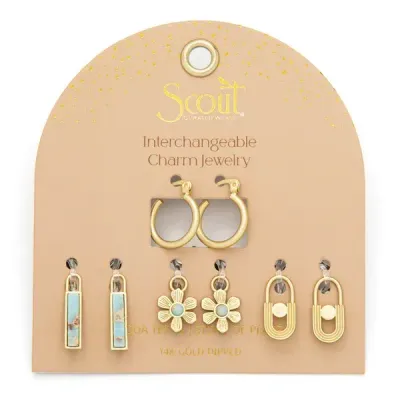 Scout Interchangeable Charm Earring Aqua Terra Gold