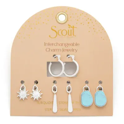 Scout Interchangeable Charm Earring Turquoise Silver