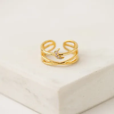 Lover's Tempo Moon Double Band Fortuna Ring
