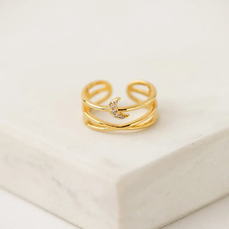 Lover's Tempo Moon Double Band Fortuna Ring