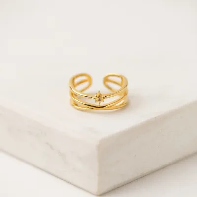 Lover's Tempo Starbust Double Band Fortuna Ring