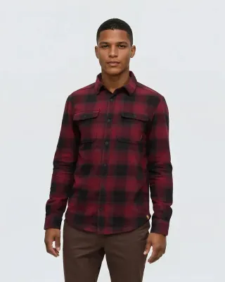Ten Tree M Forest Flannel Shirt Deep Burgundy/Creek
