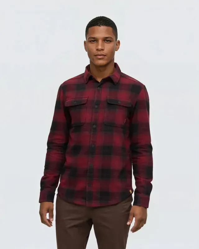 Ten Tree M Forest Flannel Shirt Deep Burgundy/Creek