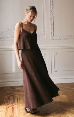 Z Supply Salerno Wrap Midi Skirt Lava Rock