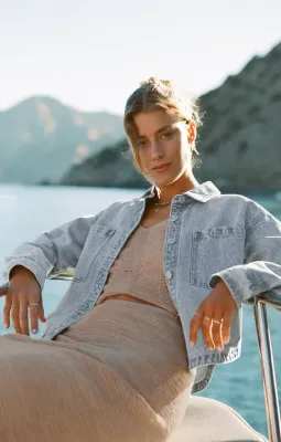 Z Supply Crop Denim Jacket Sun Bleached