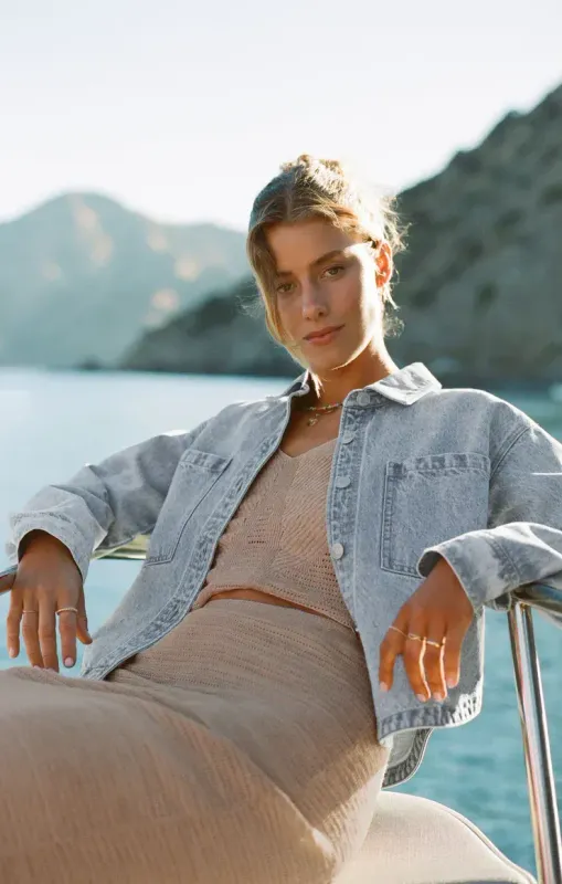 Z Supply Crop Denim Jacket Sun Bleached