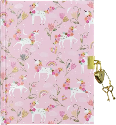 Peter Pauper Lock Journal Unicorn Blooms