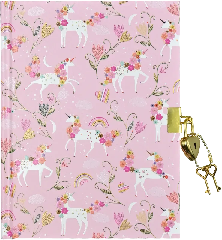 Peter Pauper Lock Journal Unicorn Blooms