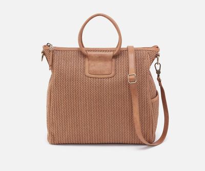 HOBO Sheila Large Satchel Raffia Sepia HOBO Sheila Large Satchel Raffia Sepia