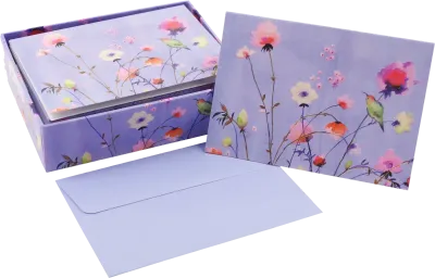 Peter Pauper Note Card Lavender Wildflowers