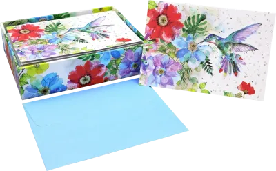 Peter Pauper Note Card Hummingbird Garden