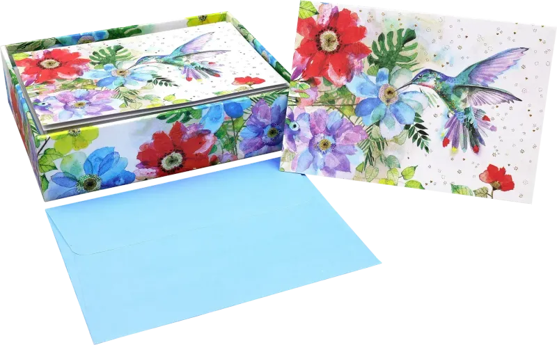 Peter Pauper Note Card Hummingbird Garden