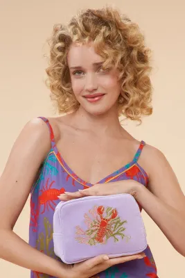 Powder Make Up Bag Lobster Buddies Lavender