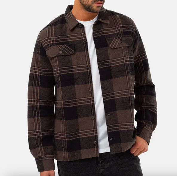 Ten Tree M Heavy Weight Flannel Jacket Black Olive