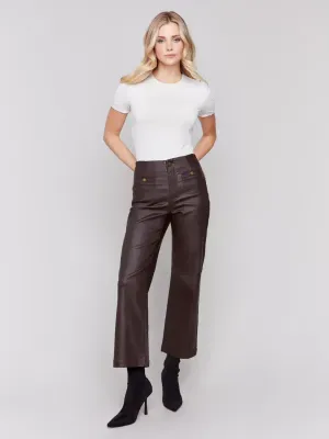 Charlie B Mocha Wax Twill Pull On Pant