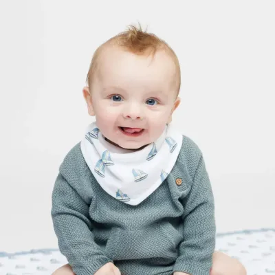 Lulujo Bandana Bibs 2 Pack Vintage Teddy & Sailboats Lulujo Bandana Bibs 2 Pack Vintage Teddy & Sailboats
