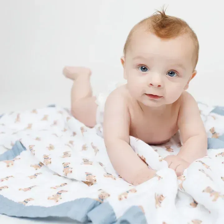 Lulujo Double Sided Muslin Quilt Vintage Teddy &amp; Sailboat