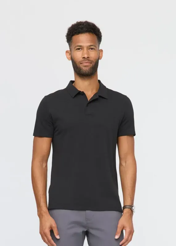 DUER Performance Polo Air Flow Pique Black