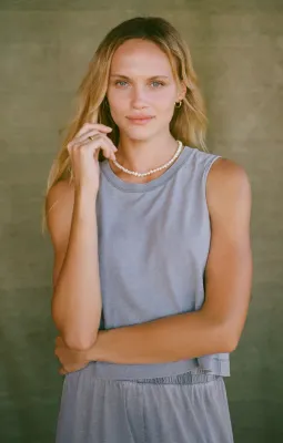 Z Supply Sloane Jersey Denim Muscle Tank