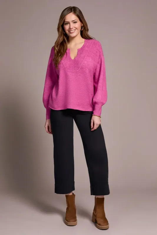 Tribal Notch Neckline Sweater Cameo