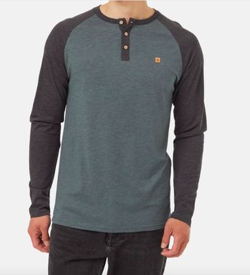 Ten Tree M TreeBlend Classic Henley Longsleeve Urban green