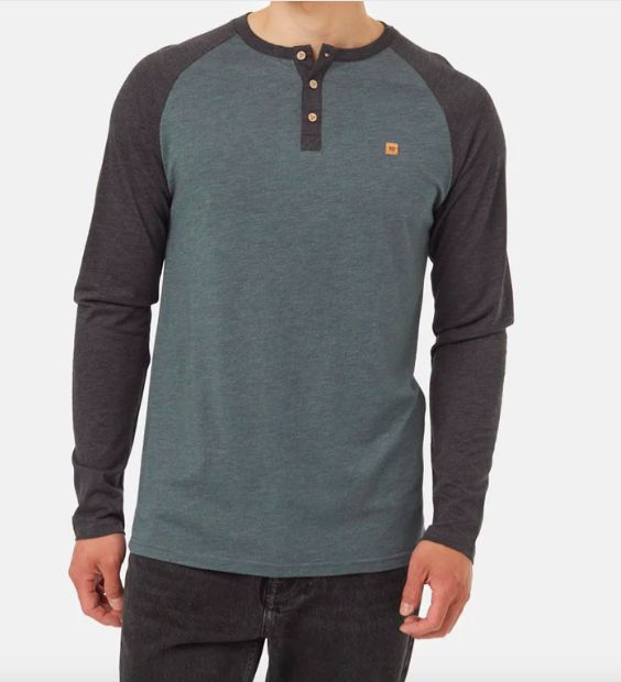 Ten Tree M TreeBlend Classic Henley Longsleeve Urban green
