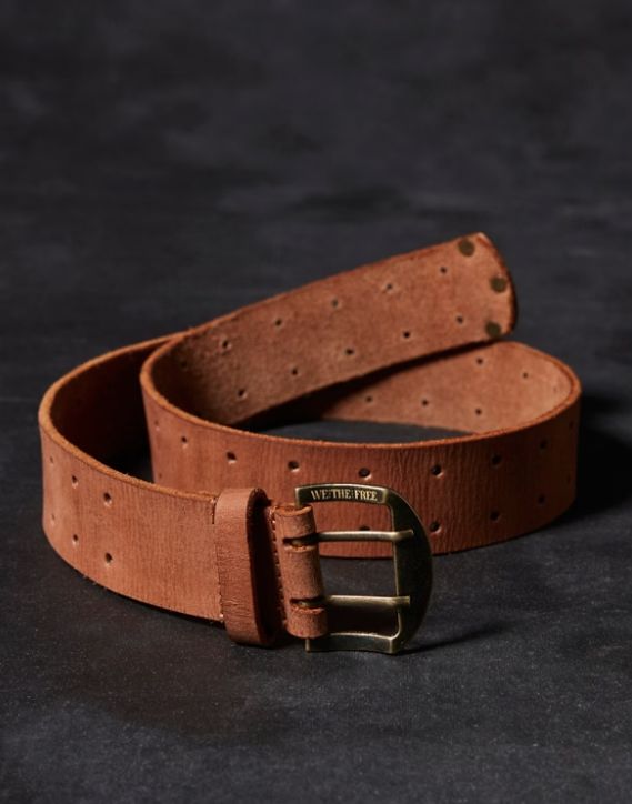 Free People WTF Double Cross Belt Tan