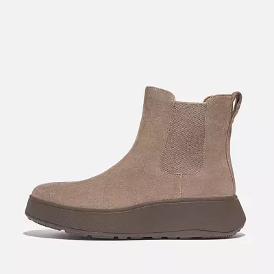 FitFlop F-Mode Suede Flatform Chelsea Minky Grey
