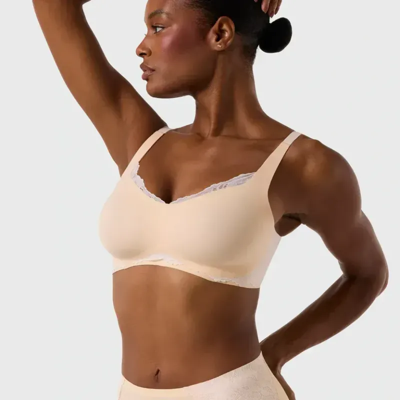 Evelyn &amp; Bobbie Beyond Bra Peach Rose Lace