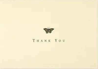 Peter Pauper Note Card TY Gold Butterfly Peter Pauper Note Card TY Gold Butterfly