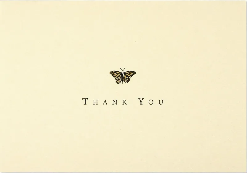 Peter Pauper Note Card TY Gold Butterfly