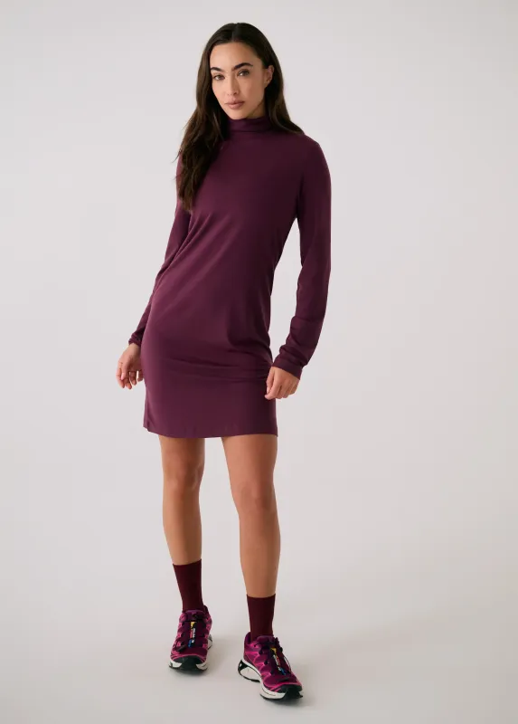 Lole Dynamic Turtleneck Dress Dark Cherry