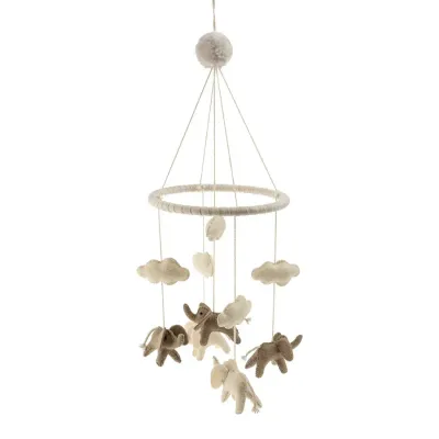Indaba Elephant Felt Mobile