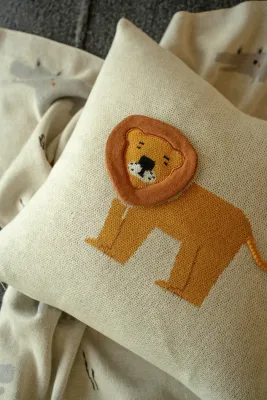 Indaba Lion Knit Pillow 18x18
