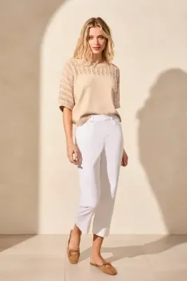 Tribal 5 PKT Pull On Kick Flare Capri