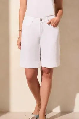 Tribal Fly Front Wide Leg Bermuda