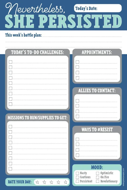 Peter Pauper Note Pad Nervertheless She Persisted