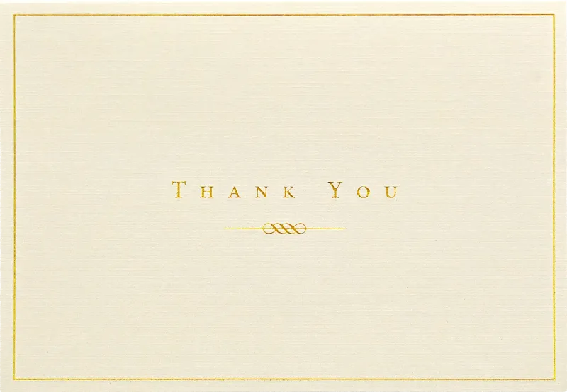 Peter Pauper Thank You Note Gold &amp; Cream